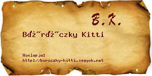 Böröczky Kitti névjegykártya