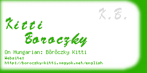 kitti boroczky business card